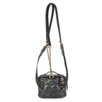 Gucci Black Calfskin Matelasse Mini GG Marmont Round Backpack