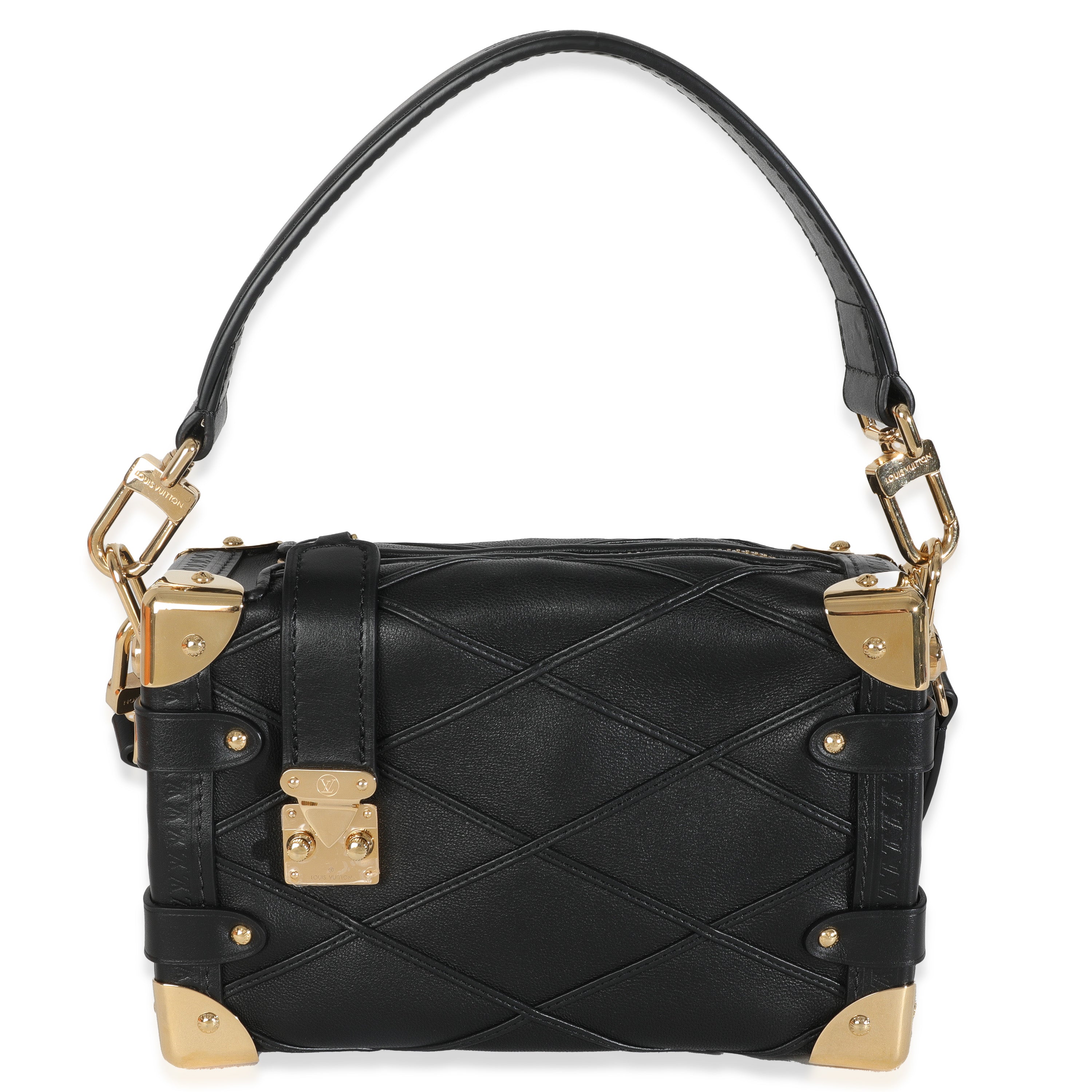 Louis Vuitton Black Lambskin Malletage Side Trunk PM