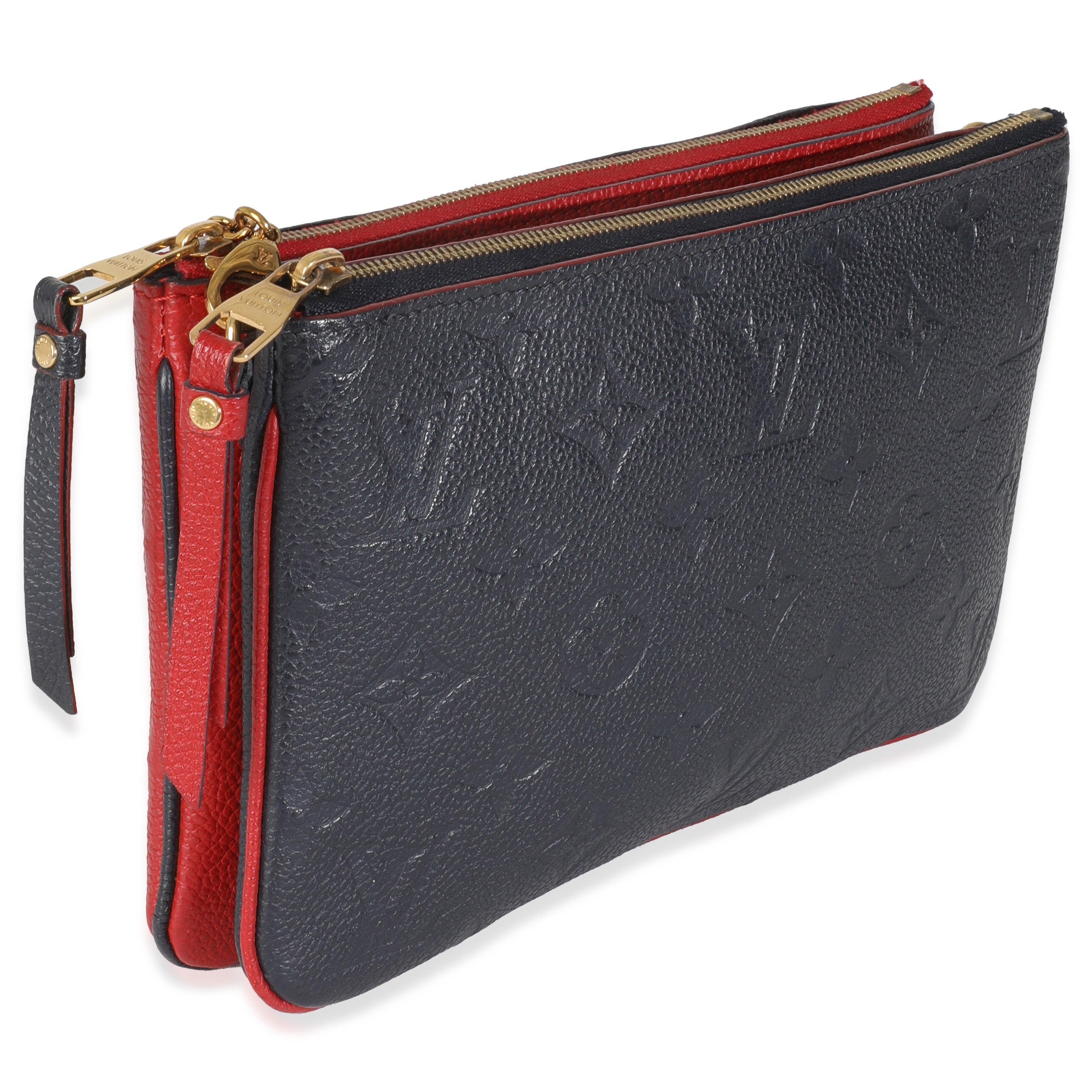 Louis Vuitton Marine Rouge Monogram Empreinte Double Zip Pochette