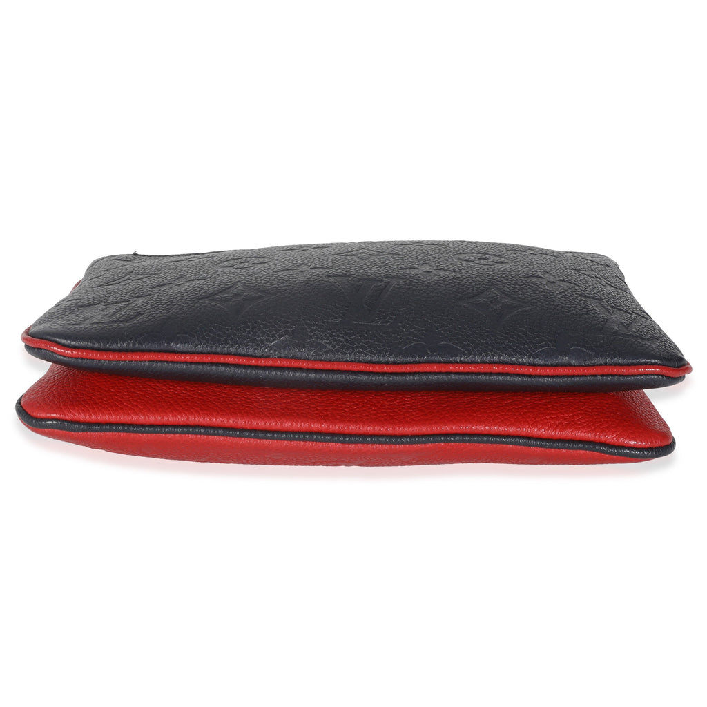 Louis Vuitton Marine Rouge Monogram Empreinte Double Zip Pochette