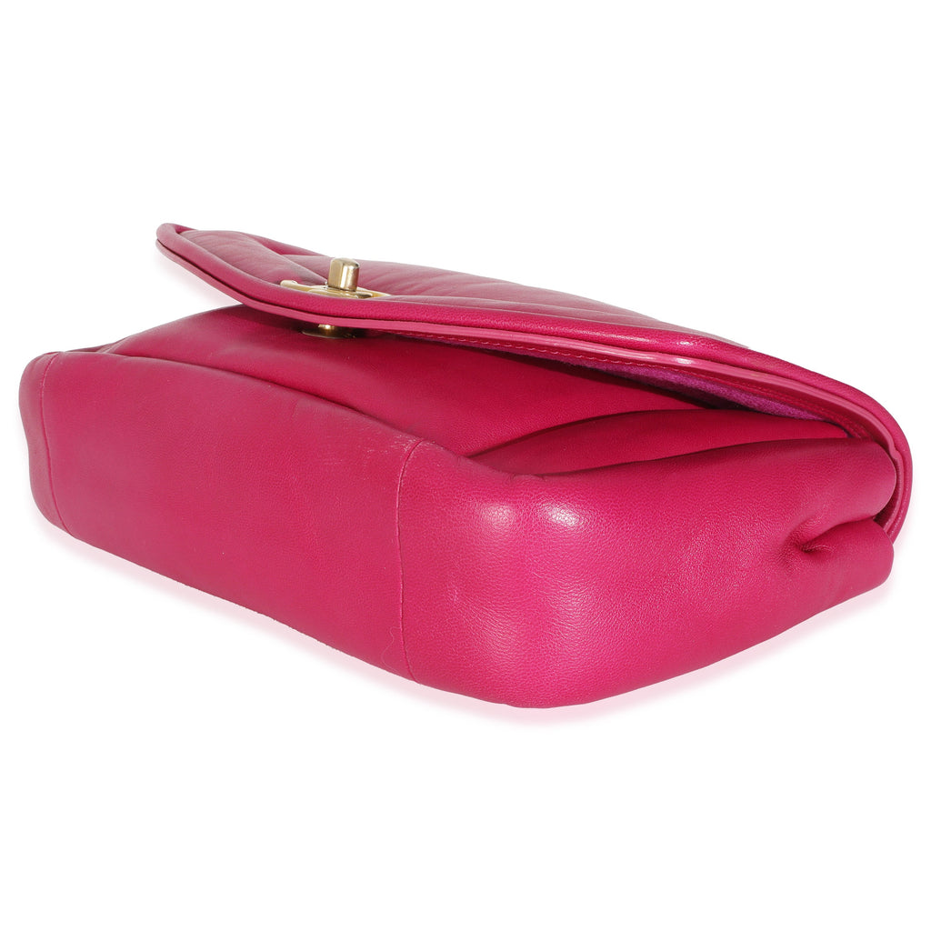 Chanel Dark Pink Lambskin Medium Simply Flap Bag