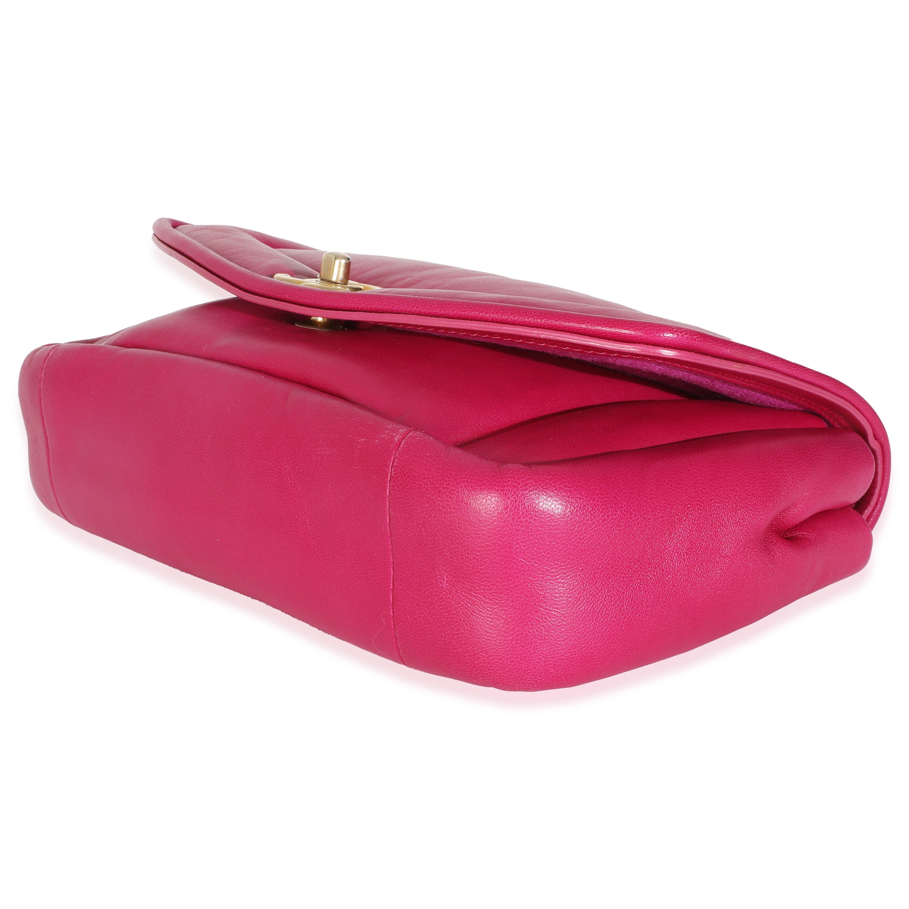 Chanel Dark Pink Lambskin Medium Simply Flap Bag