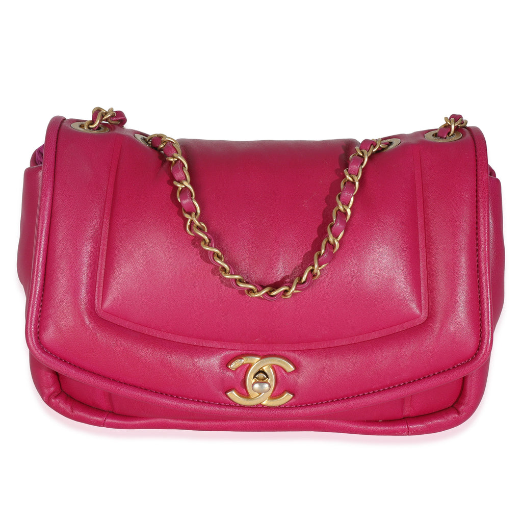 Chanel Dark Pink Lambskin Medium Simply Flap Bag