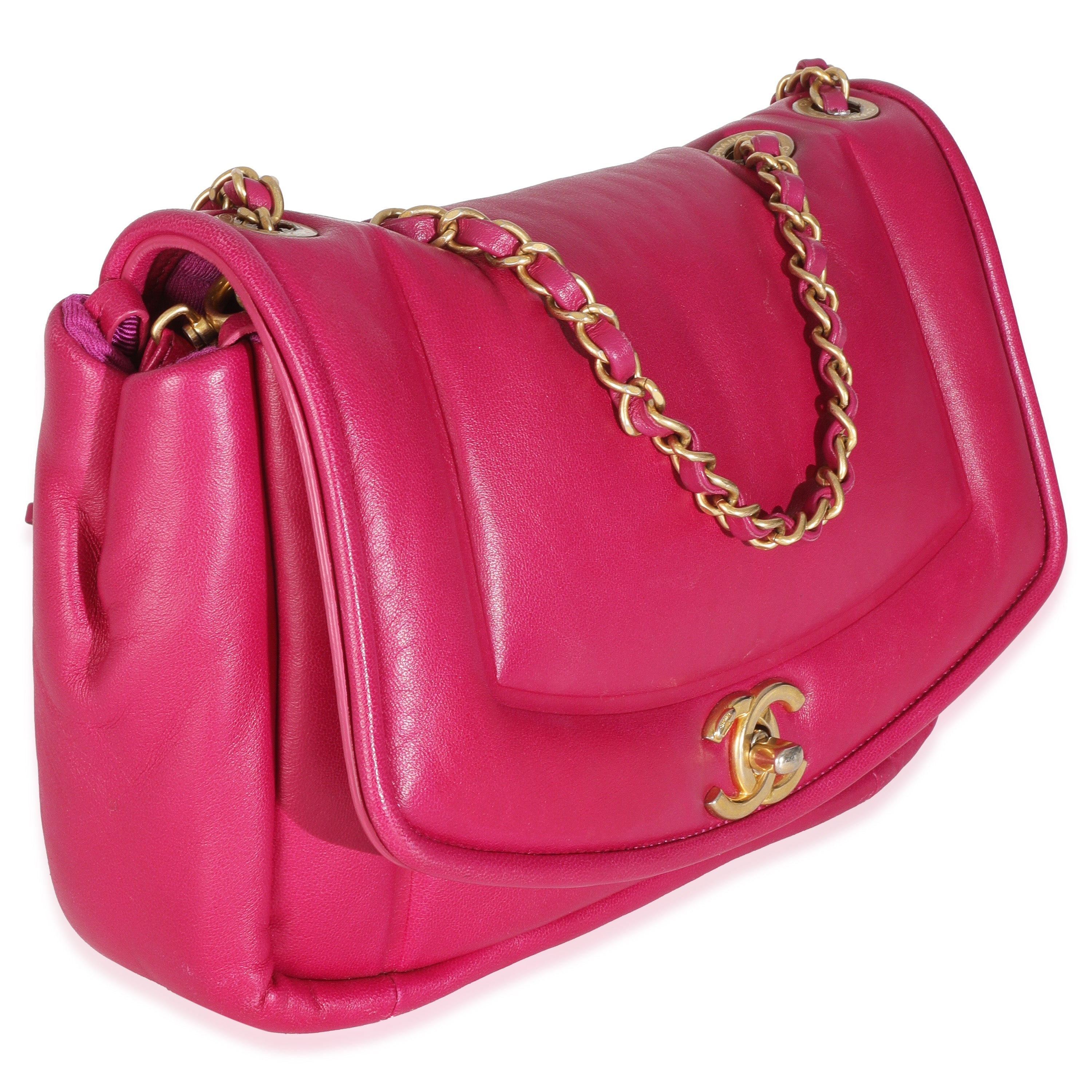 Chanel Dark Pink Lambskin Medium Simply Flap Bag