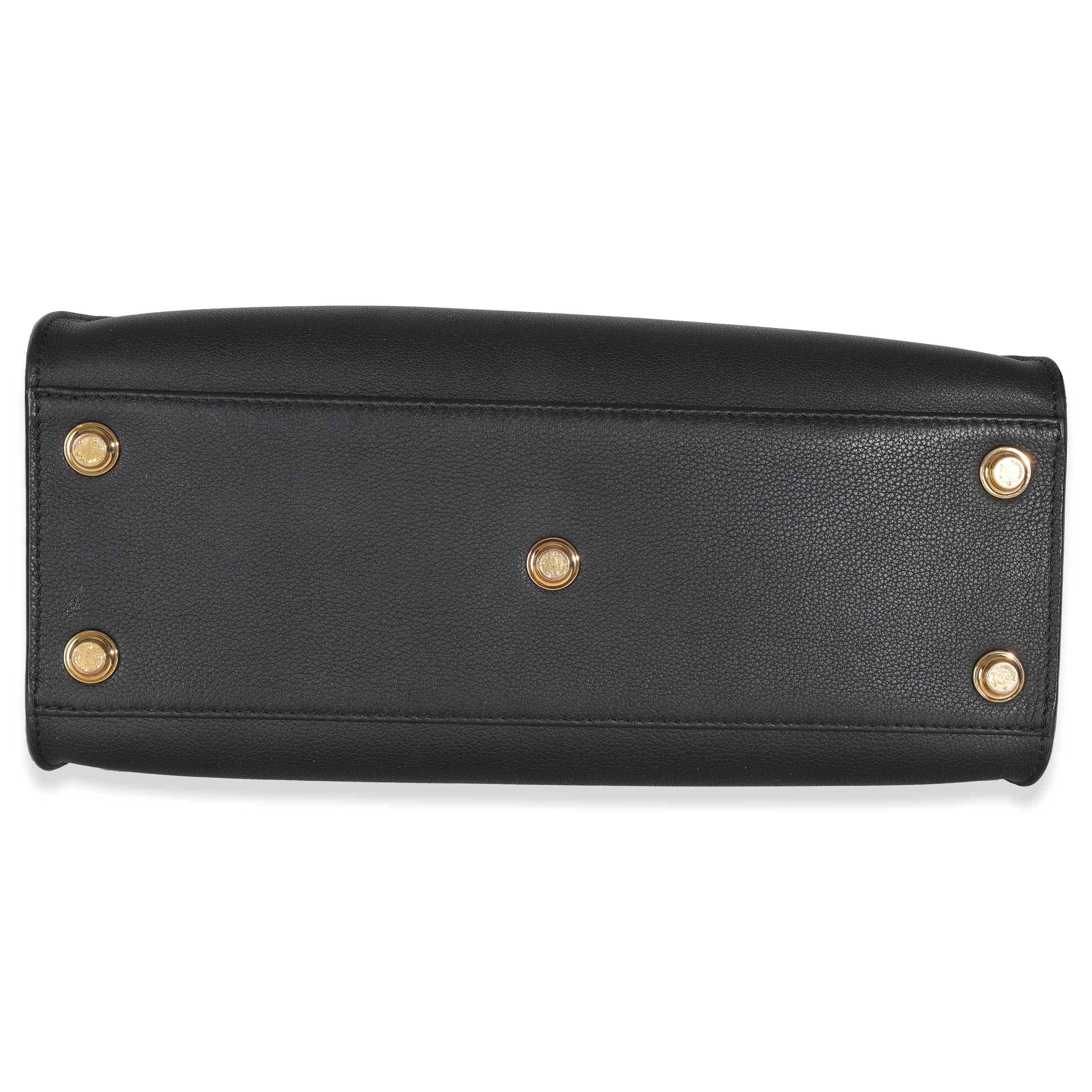 Louis Vuitton Black Calfskin Monogram Tufting On My Side MM