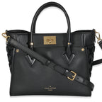 Louis Vuitton Black Calfskin Monogram Tufting On My Side MM