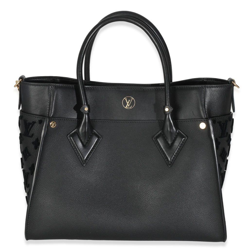 Louis Vuitton Black Calfskin Monogram Tufting On My Side MM