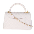 Chanel Light Pink Quilted Caviar Medium Coco Top Handle Handbag
