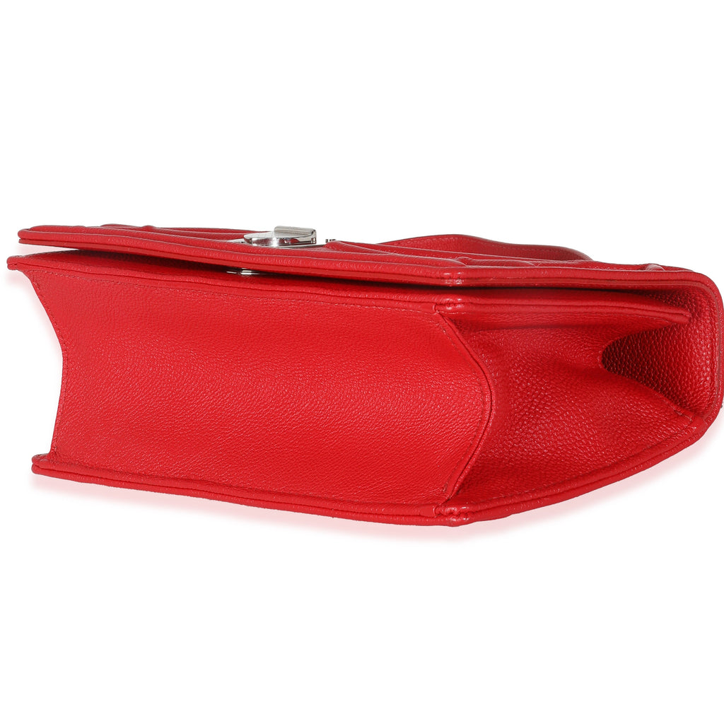 Christian Dior Red Grained Calfskin Small Diorama Flap Bag