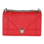 Christian Dior Red Grained Calfskin Small Diorama Flap Bag