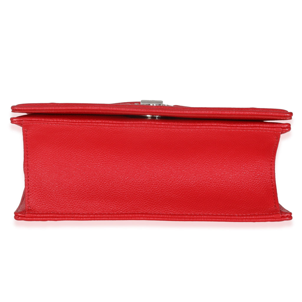 Christian Dior Red Grained Calfskin Small Diorama Flap Bag