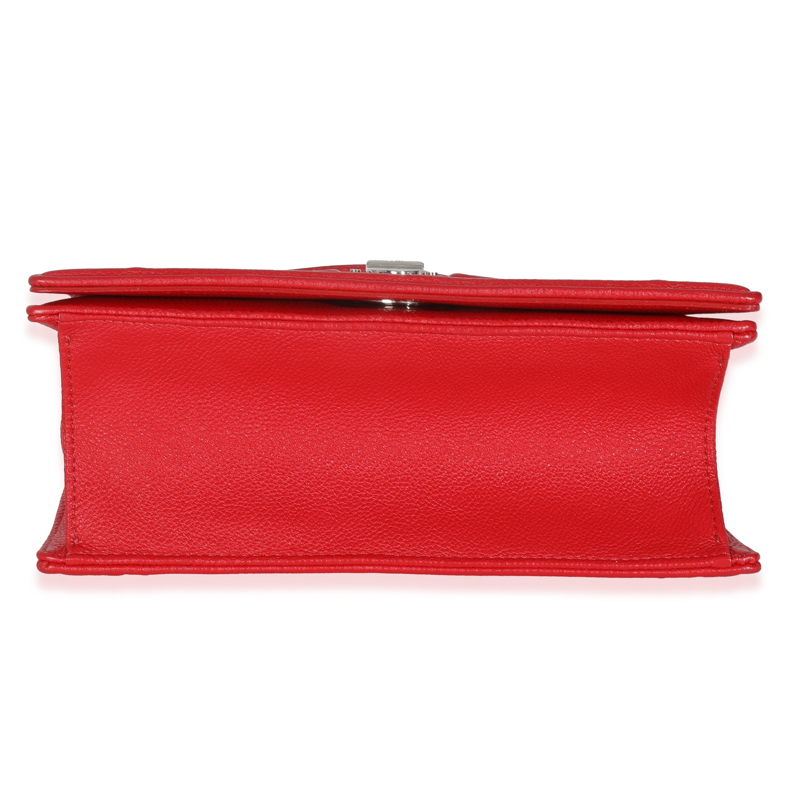 Christian Dior Red Grained Calfskin Small Diorama Flap Bag