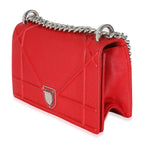 Christian Dior Red Grained Calfskin Small Diorama Flap Bag