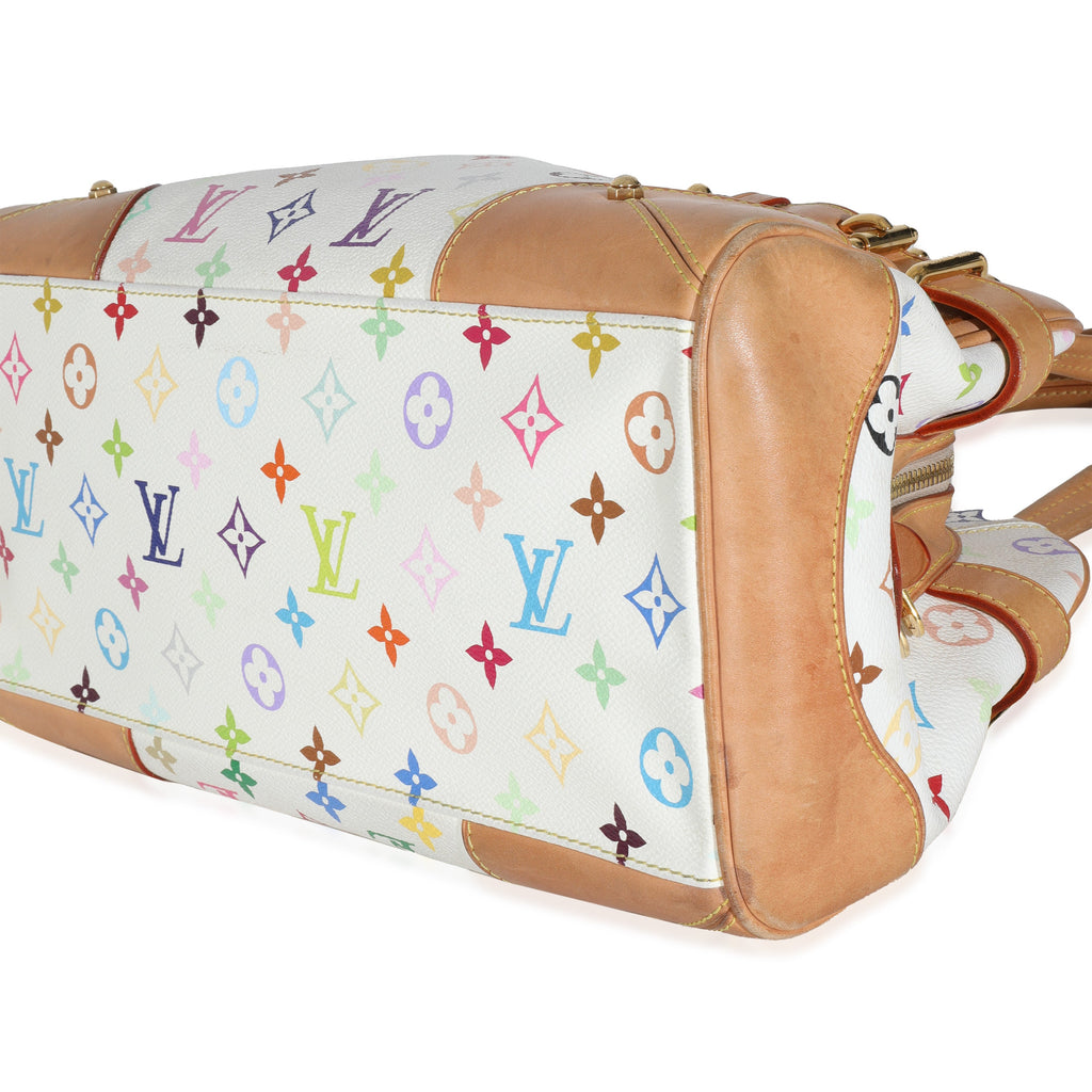 Louis Vuitton White Monogram Multicolor Canvas Claudia