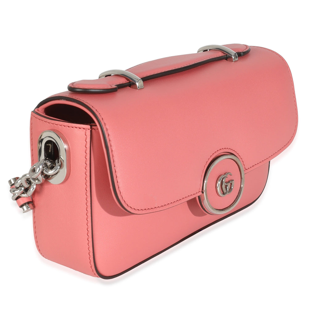 Gucci Pink Senna Calfskin Petite GG Top Handle Shoulder Bag