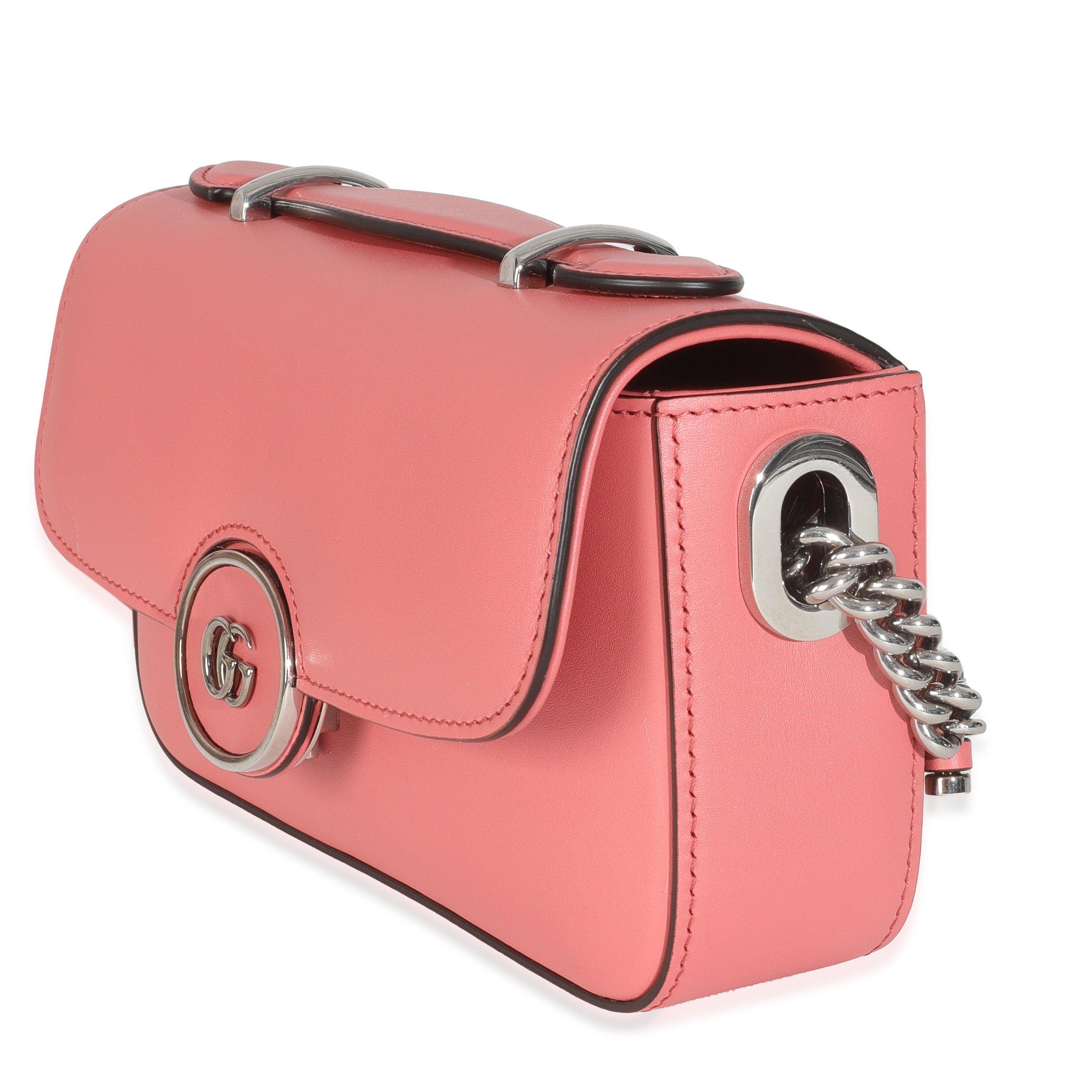 Gucci Pink Senna Calfskin Petite GG Top Handle Shoulder Bag