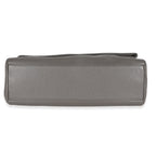 Saint Laurent Grey Grained Calfskin Medium West Hollywood Monogram Fold Over Bag