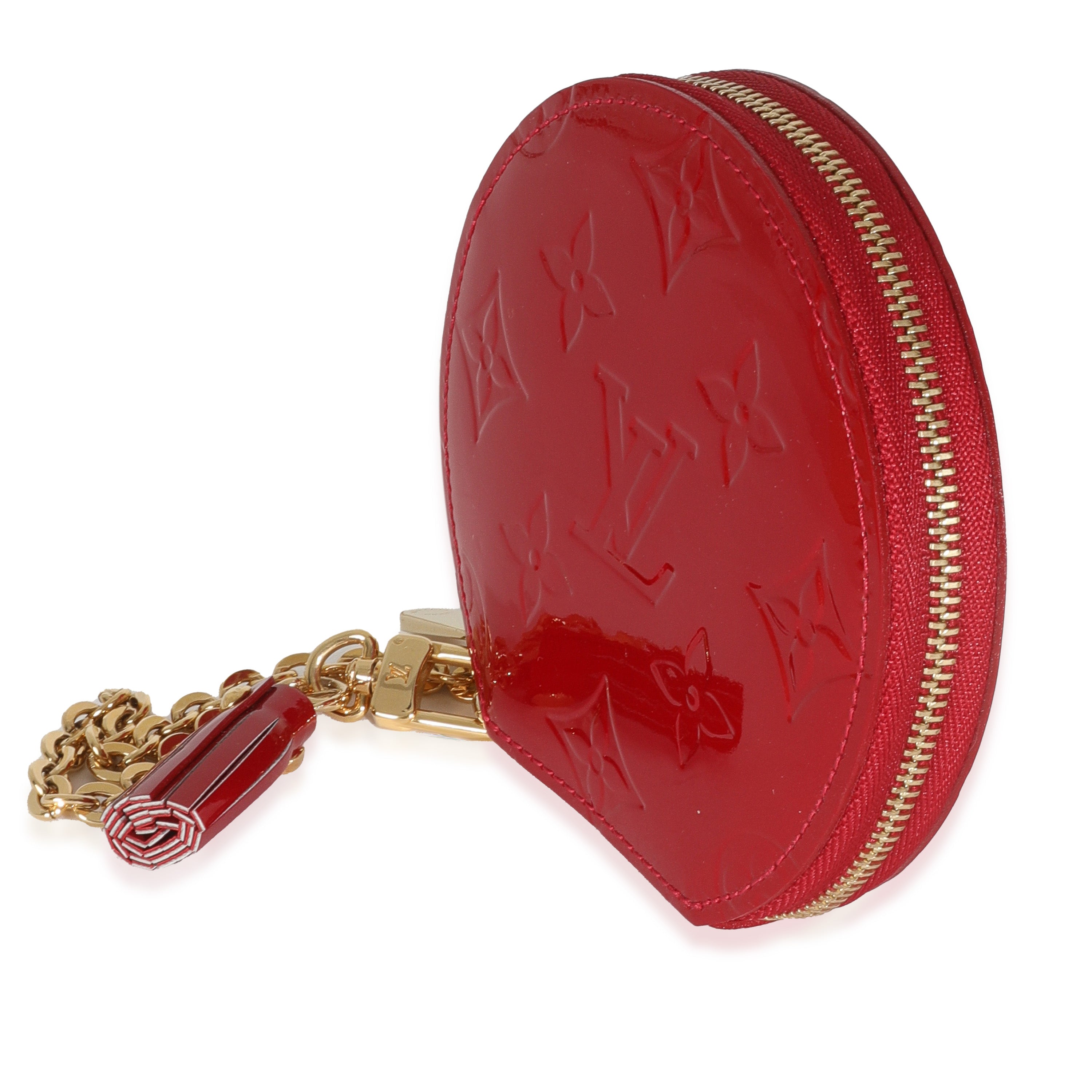 Louis Vuitton Red Monogram Vernis Porte Monnaie Chapeau