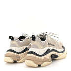 Balenciaga Fabric Mesh Womens Triple S Sneakers 36 Beige Black