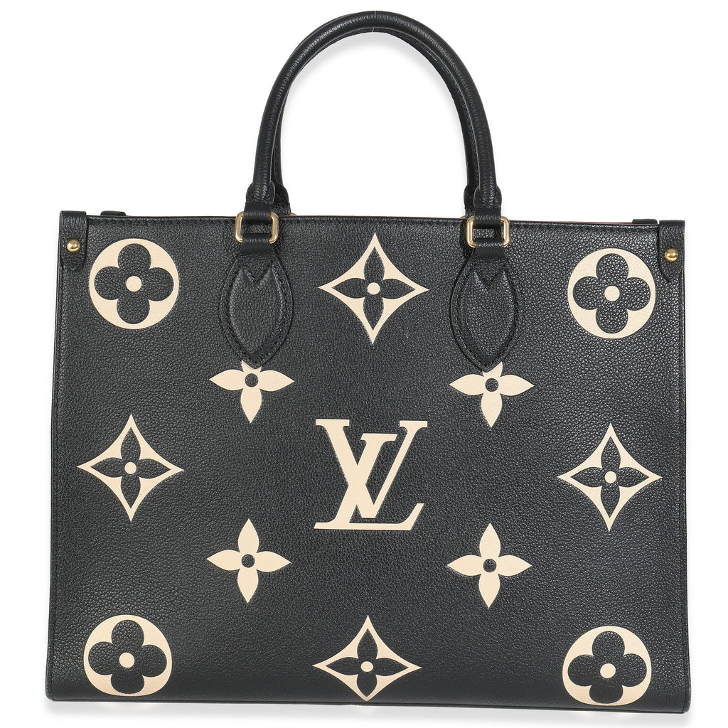 Louis Vuitton Black Cream Monogram Giant Bicolor Empreinte Onthego MM