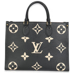 Louis Vuitton Black Cream Monogram Giant Bicolor Empreinte Onthego MM