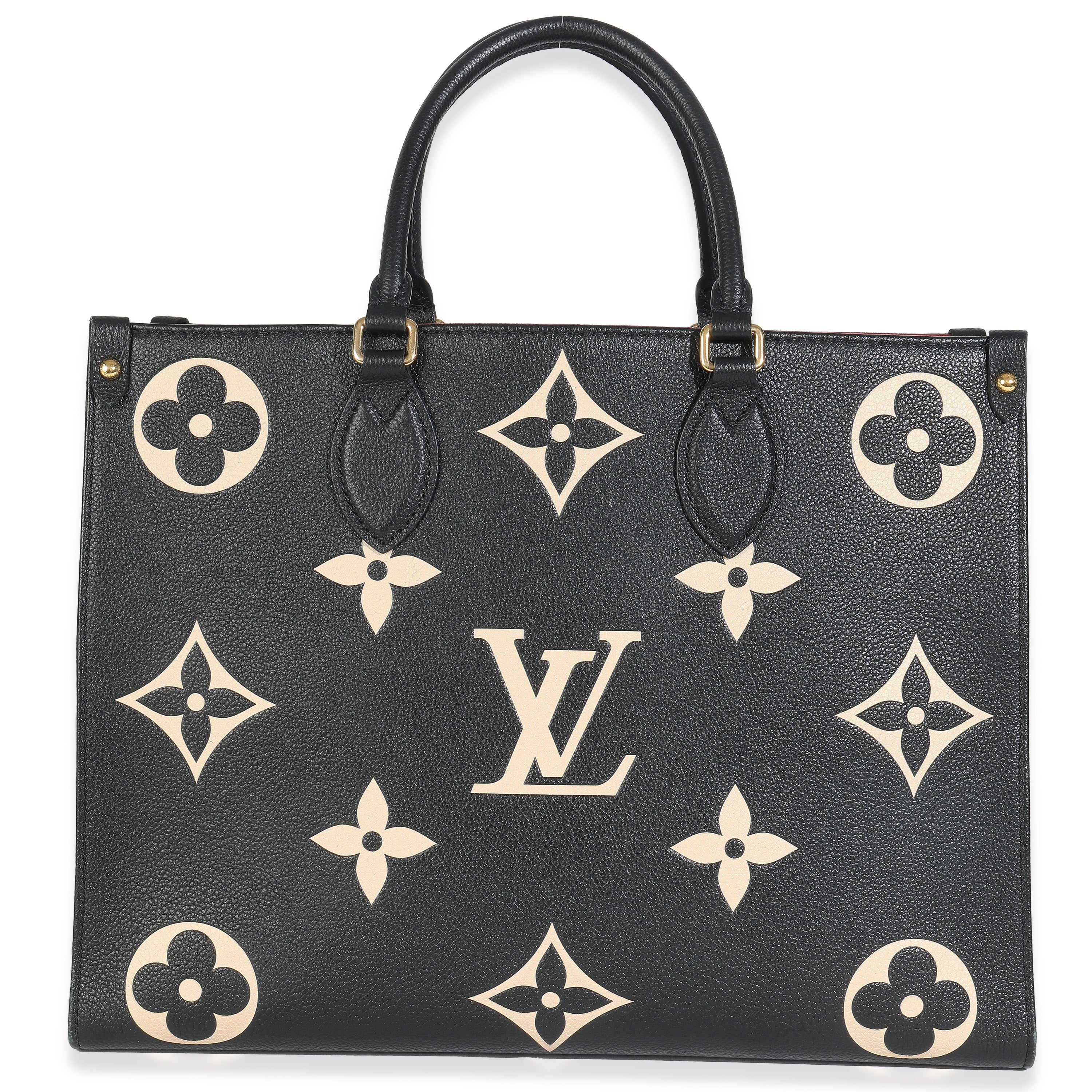 Louis Vuitton Black Cream Monogram Giant Bicolor Empreinte Onthego MM