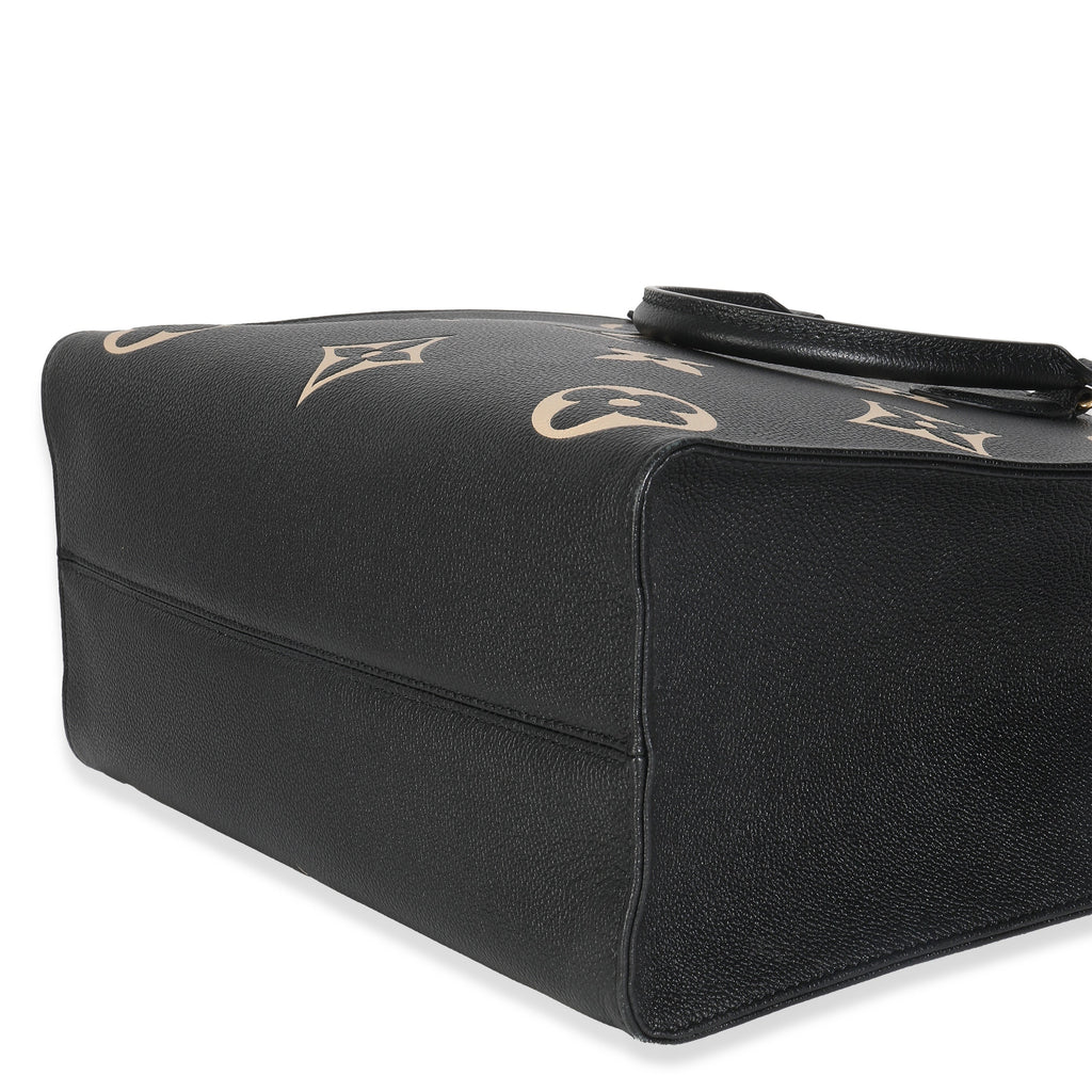 Louis Vuitton Black Cream Monogram Giant Bicolor Empreinte Onthego MM