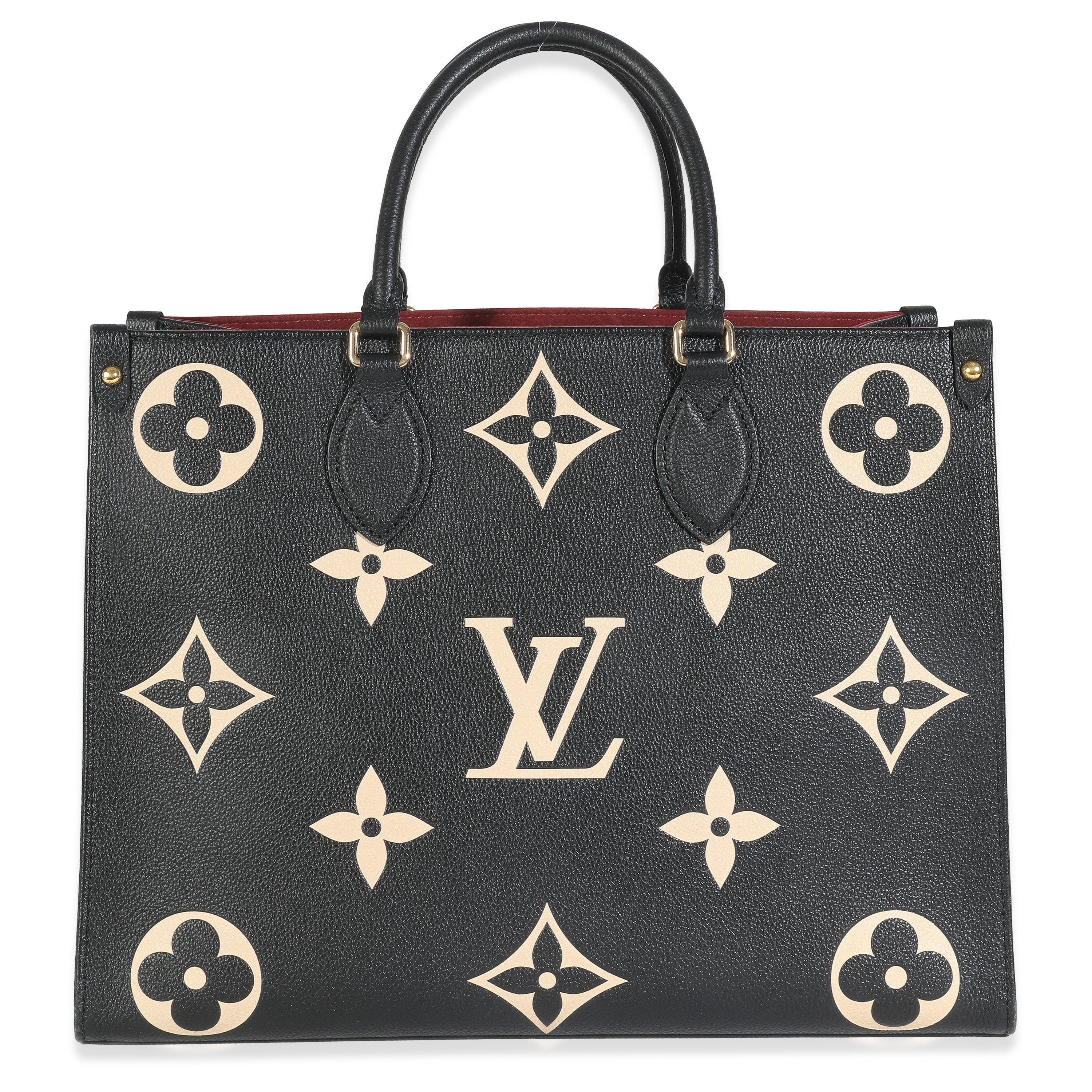Louis Vuitton Black Cream Monogram Giant Bicolor Empreinte Onthego MM