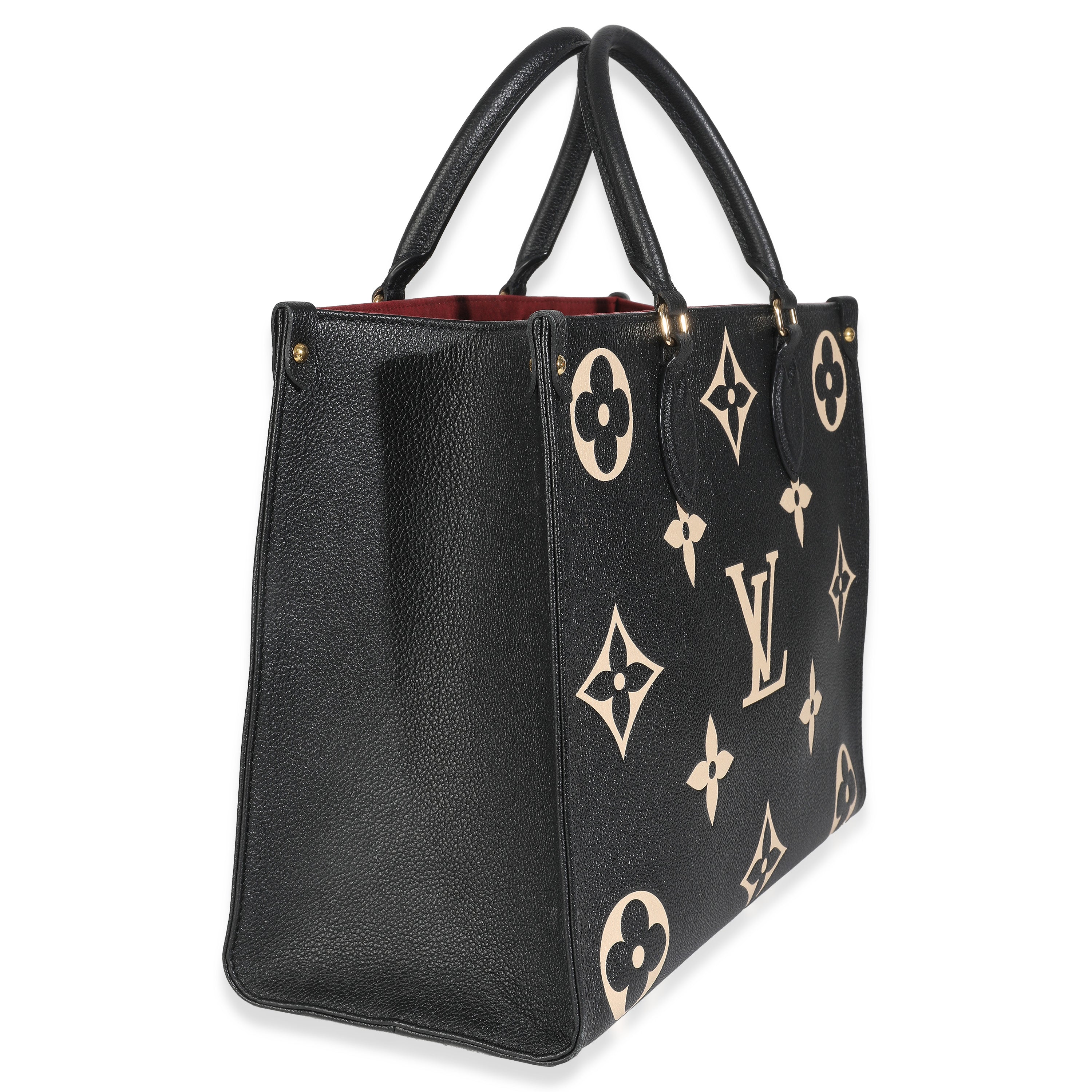 Louis Vuitton Black Cream Monogram Giant Bicolor Empreinte Onthego MM