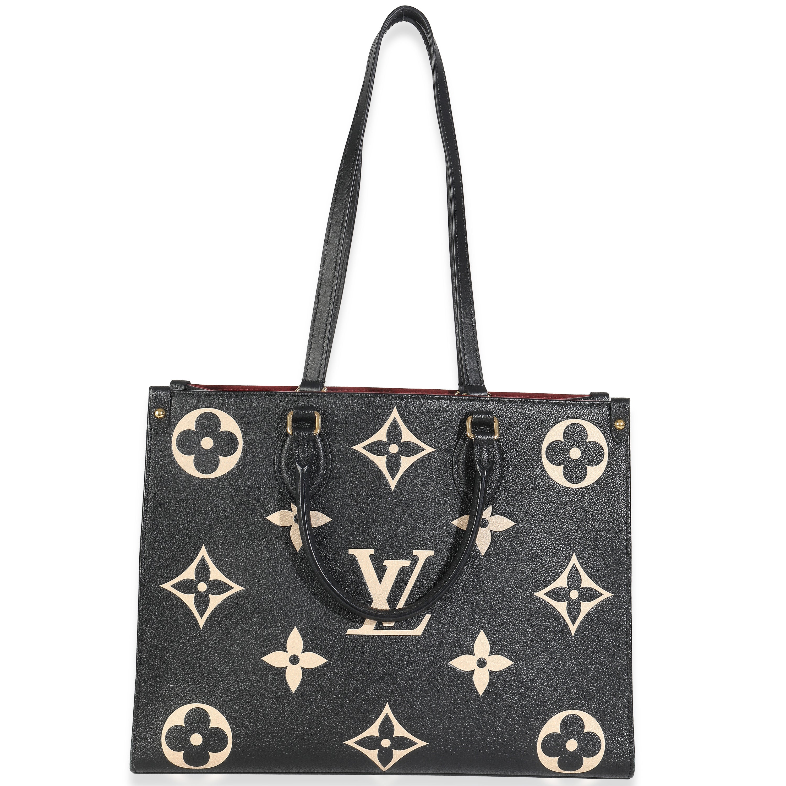 Louis Vuitton Black Cream Monogram Giant Bicolor Empreinte Onthego MM