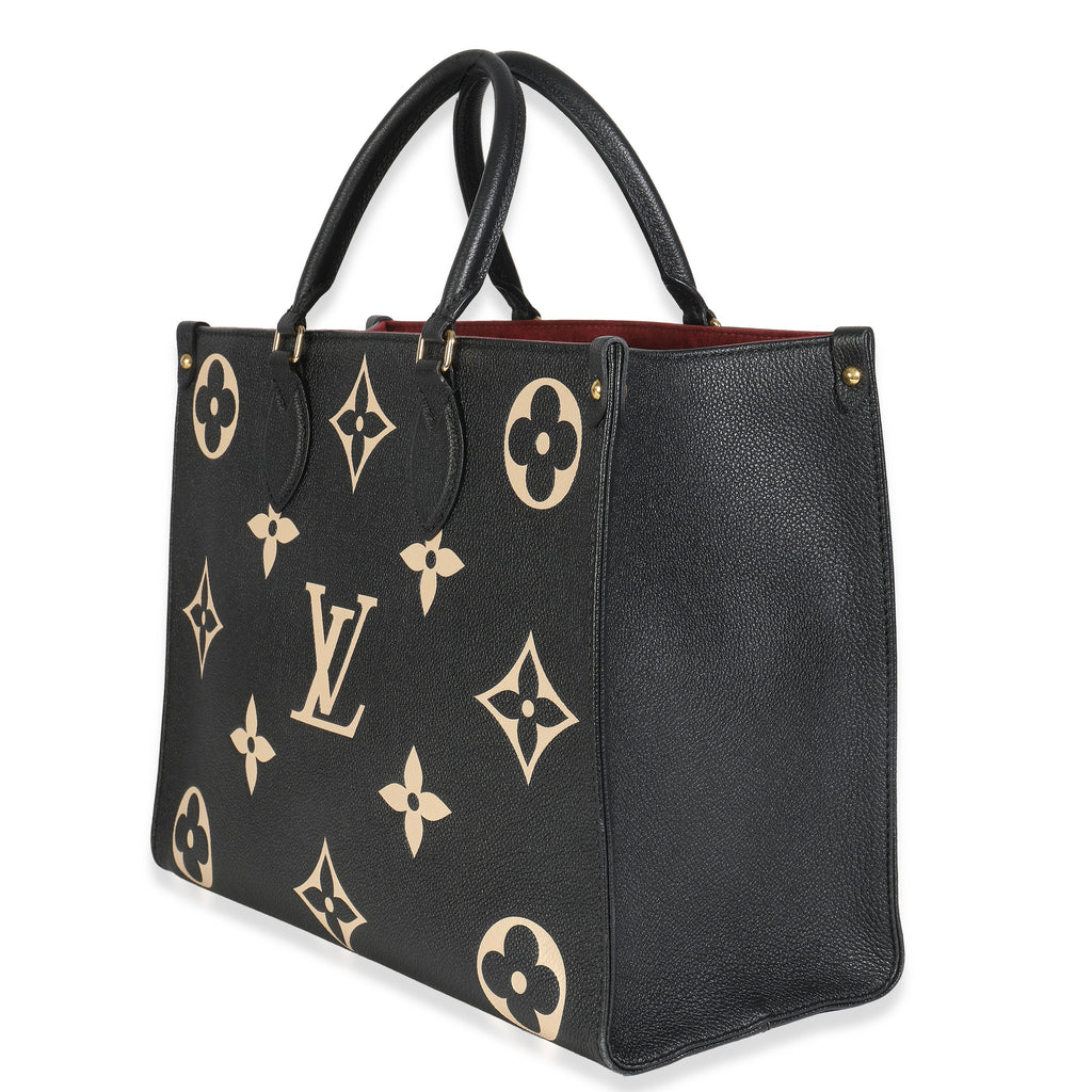 Louis Vuitton Black Cream Monogram Giant Bicolor Empreinte Onthego MM