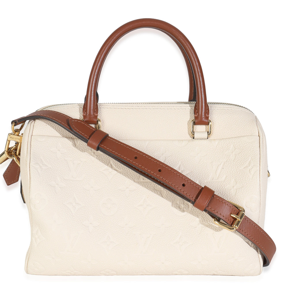 Louis Vuitton Cream Empreinte Caramel Calfskin Speedy Bandouliere 25 NM