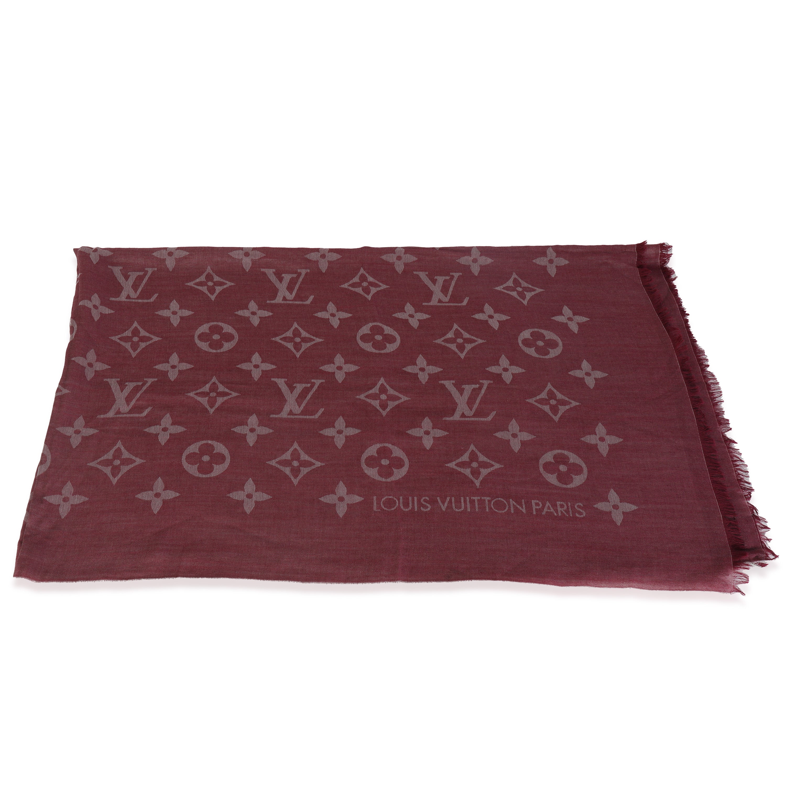 Louis Vuitton Magenta Wool Silk Monogram Daily Stole