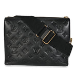 Louis Vuitton Black Monogram Embossed Lambskin Coussin PM
