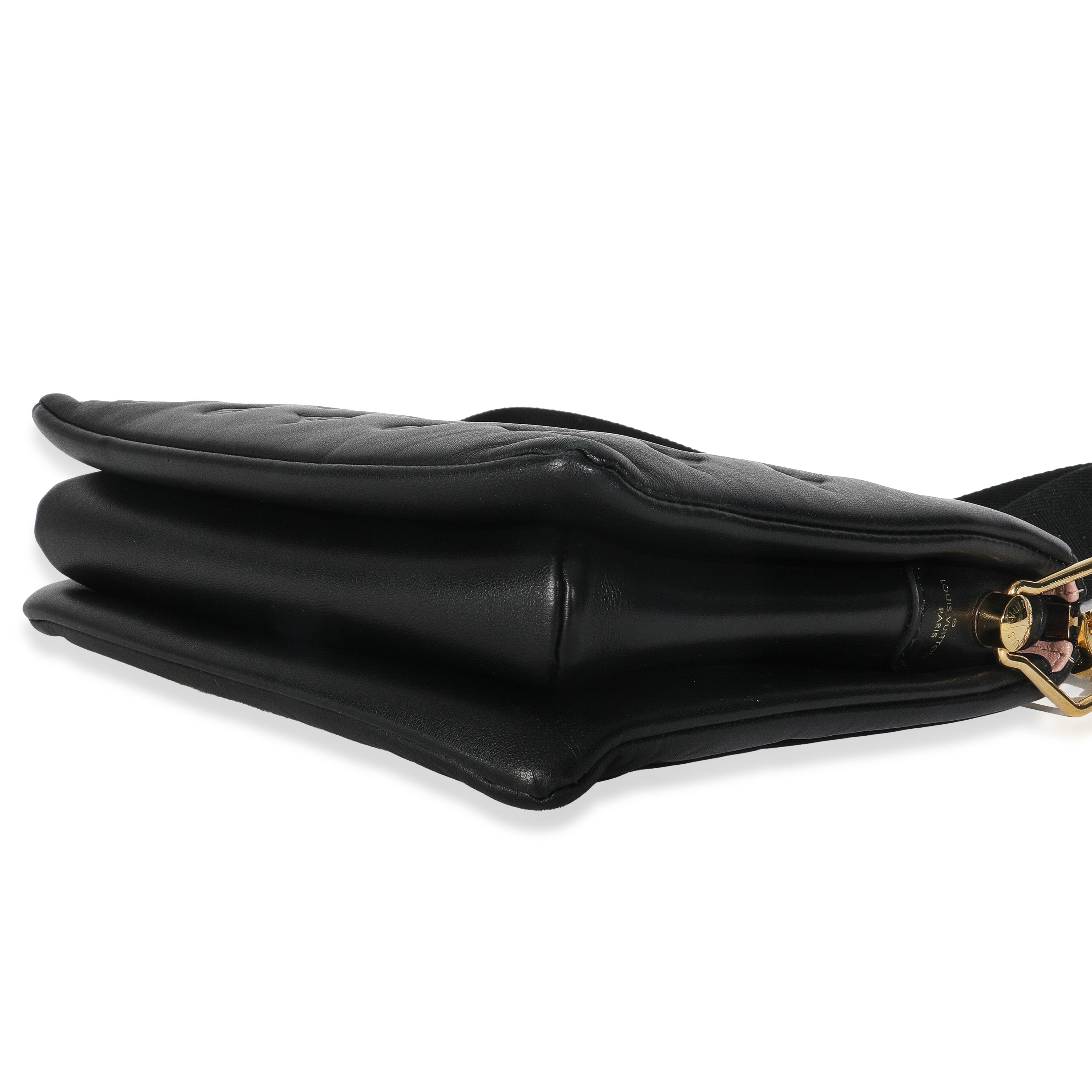 Louis Vuitton Black Monogram Embossed Lambskin Coussin PM