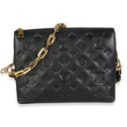 Louis Vuitton Black Monogram Embossed Lambskin Coussin PM