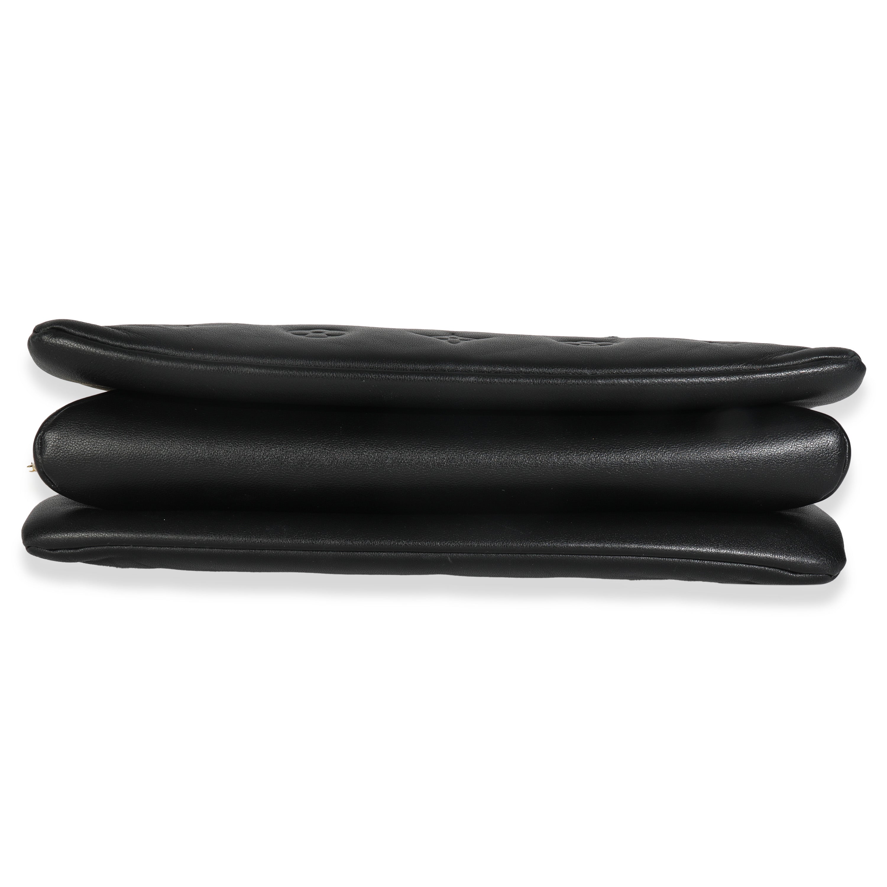 Louis Vuitton Black Monogram Embossed Lambskin Coussin PM