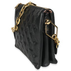 Louis Vuitton Black Monogram Embossed Lambskin Coussin PM