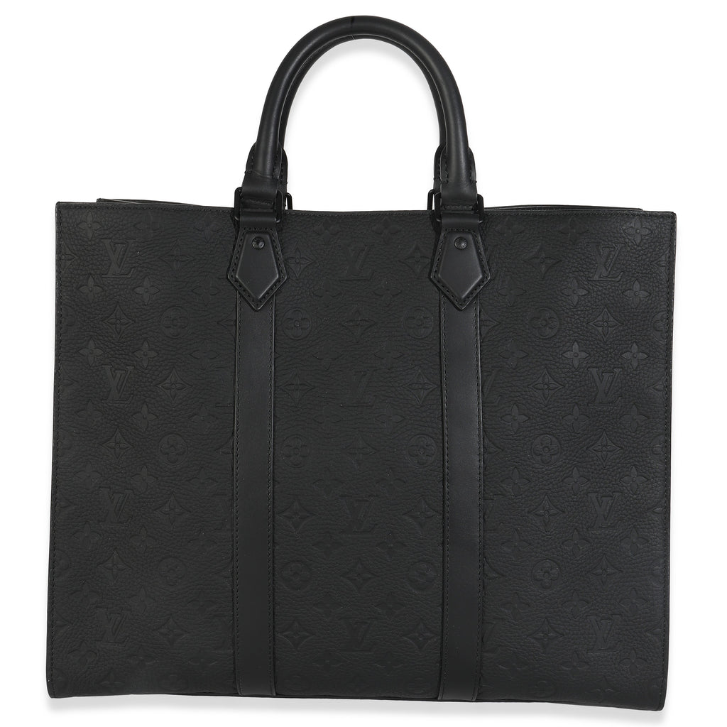 Louis Vuitton Black Monogram Embossed Taurillon Sac Plat 24H