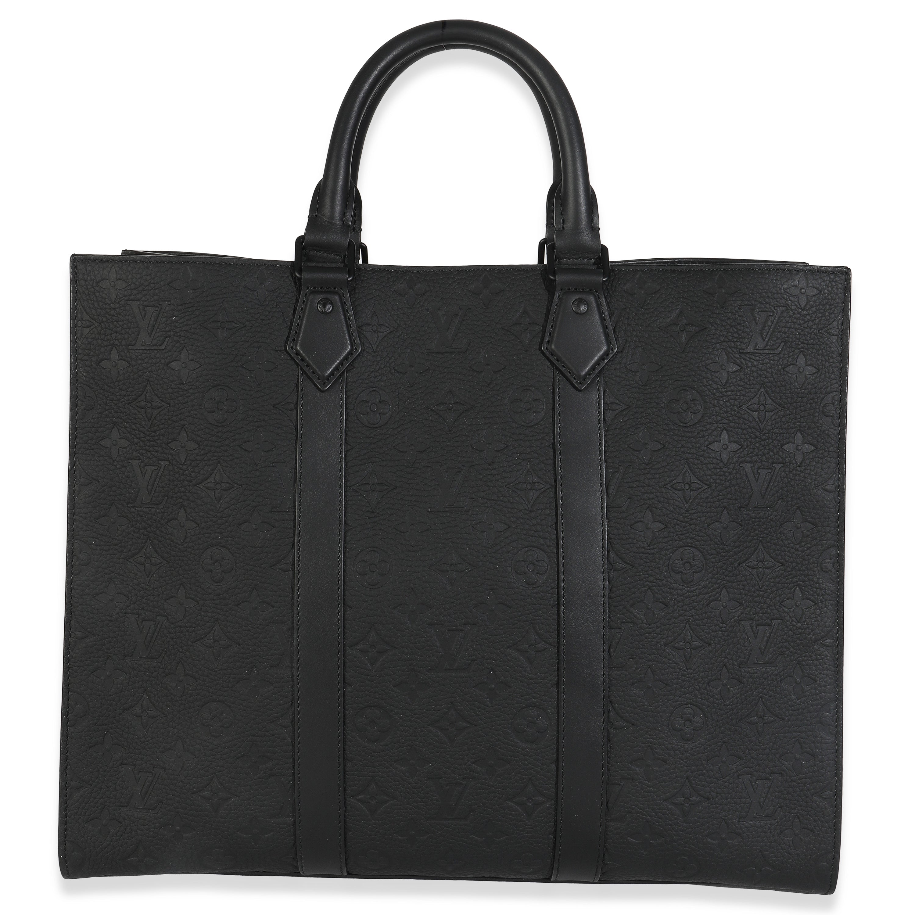 Louis Vuitton Black Monogram Embossed Taurillon Sac Plat 24H