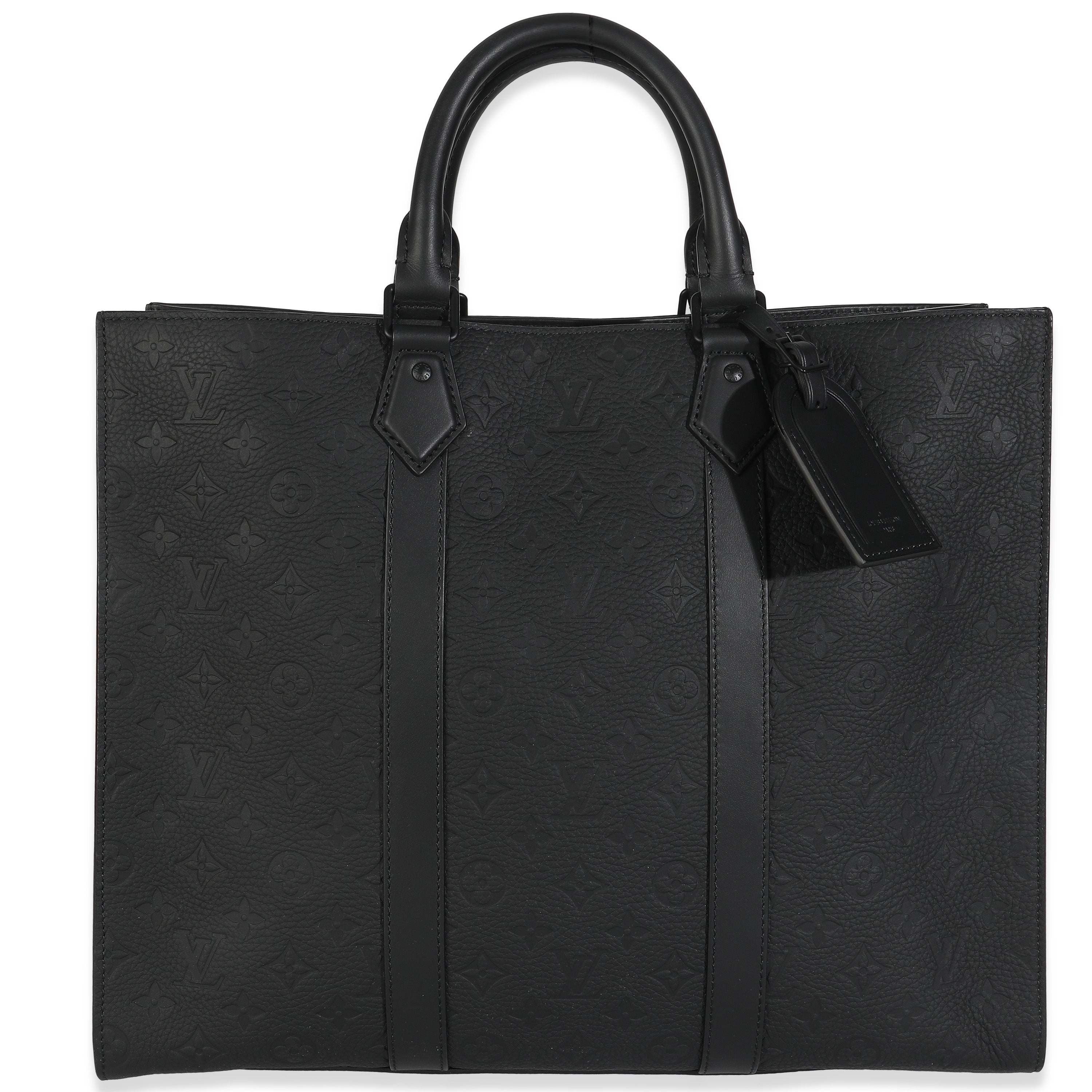 Louis Vuitton Black Monogram Embossed Taurillon Sac Plat 24H