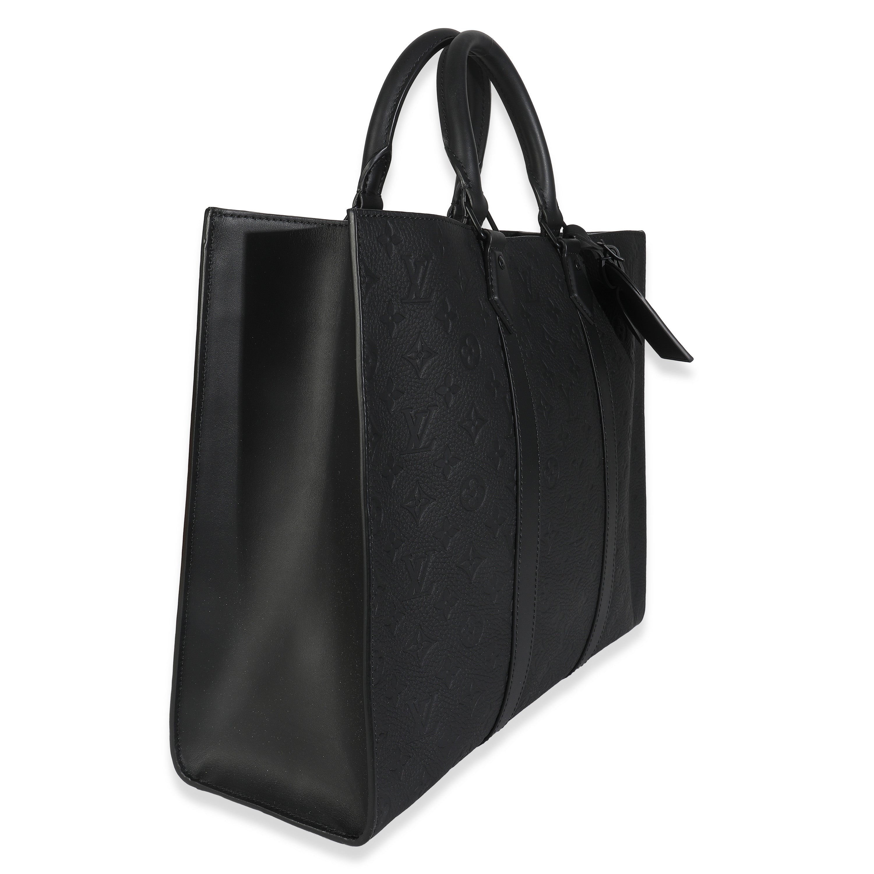 Louis Vuitton Black Monogram Embossed Taurillon Sac Plat 24H