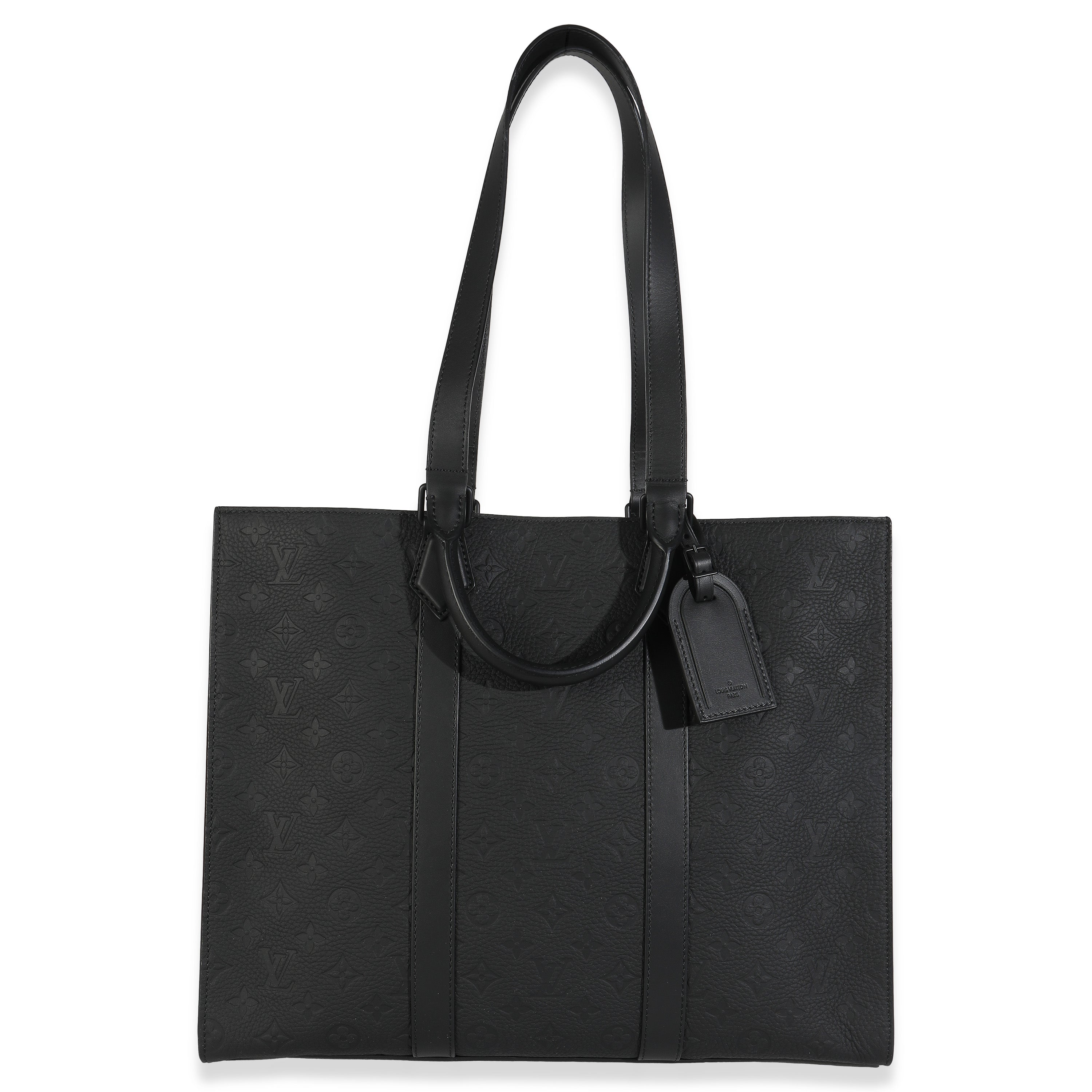 Louis Vuitton Black Monogram Embossed Taurillon Sac Plat 24H