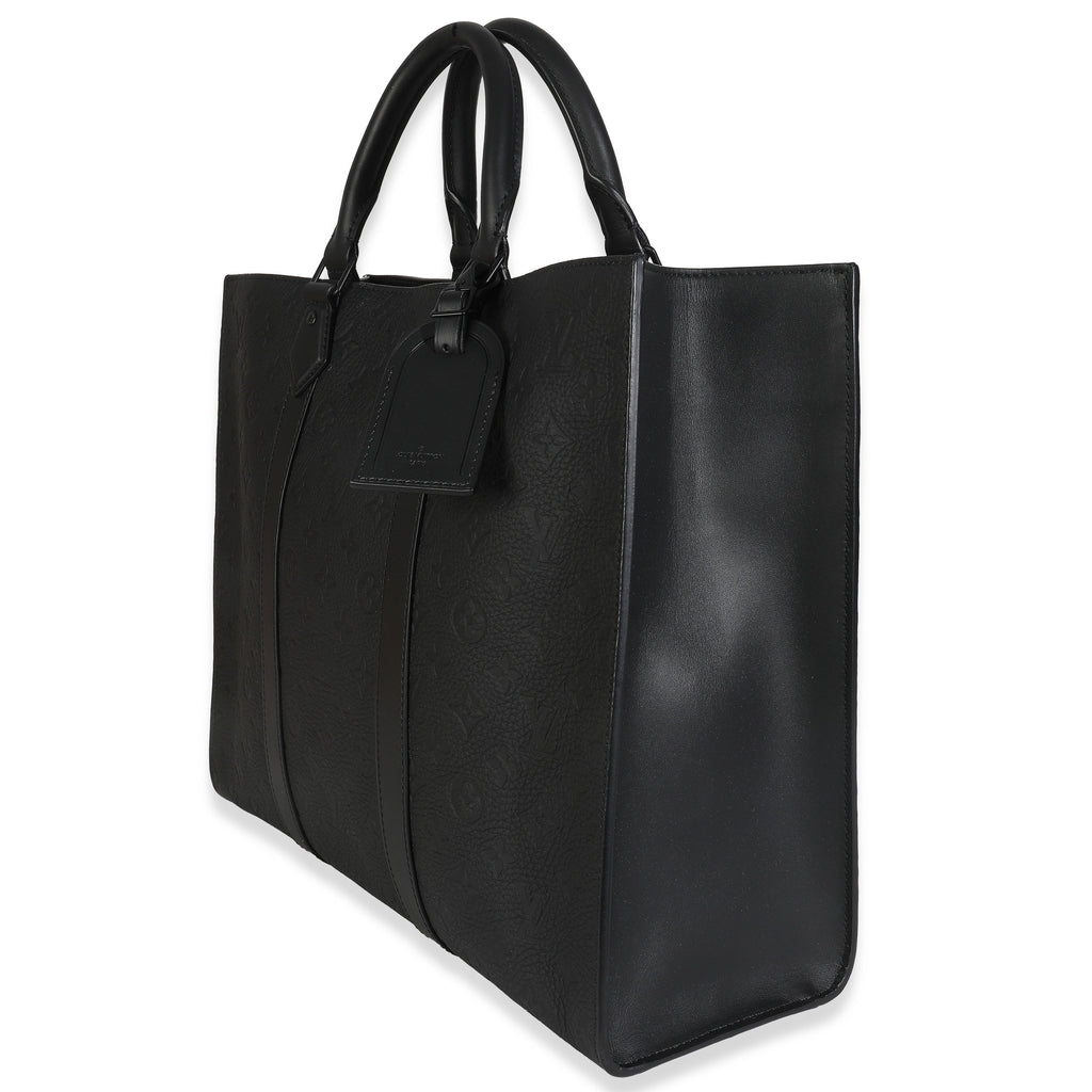Louis Vuitton Black Monogram Embossed Taurillon Sac Plat 24H