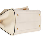 Louis Vuitton Cream Grained Calfskin Monogram Canvas Double V Tote