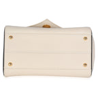 Louis Vuitton Cream Grained Calfskin Monogram Canvas Double V Tote