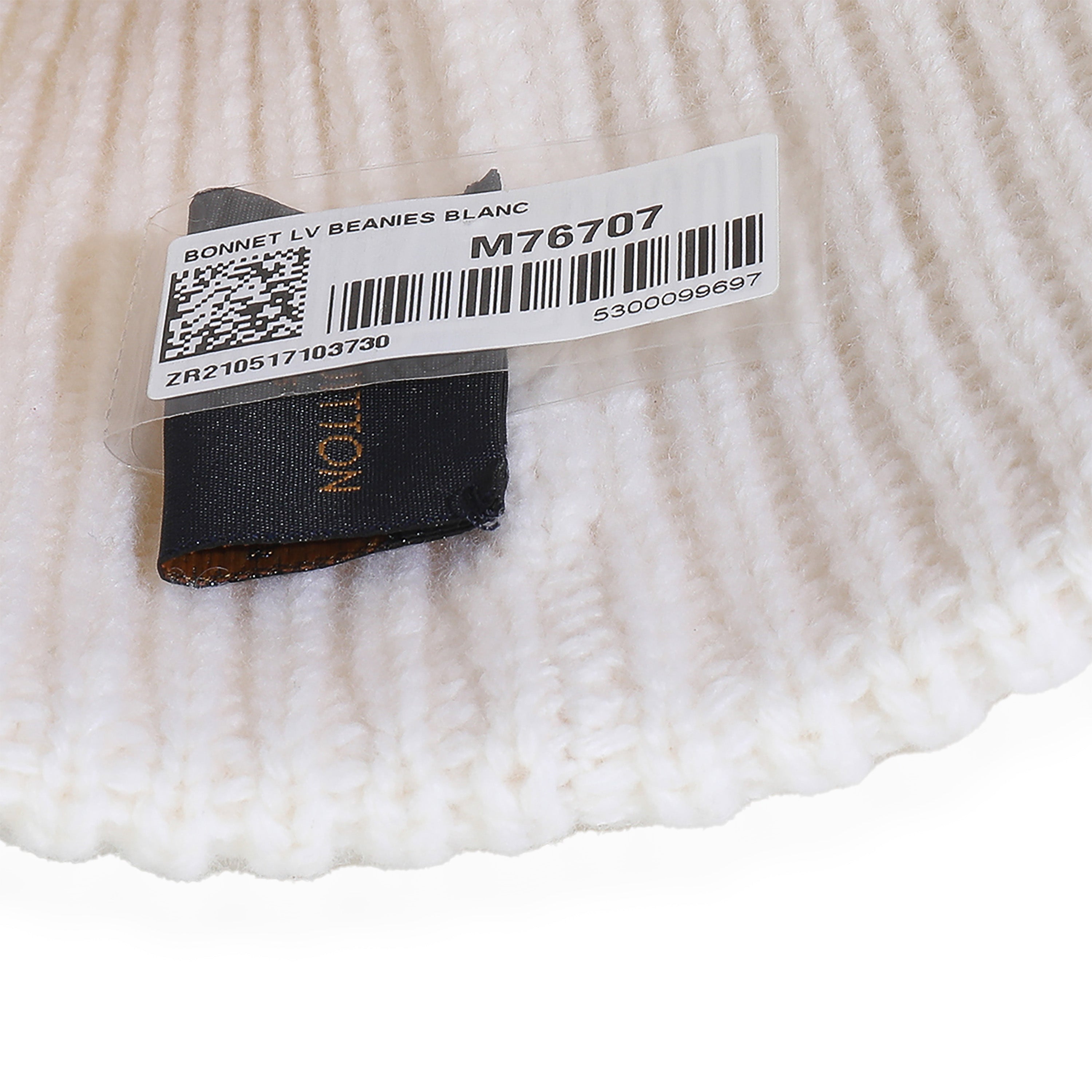 Louis Vuitton Ivory Wool LV Initials Monogram Beanie Hat