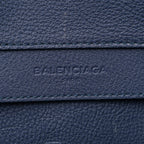 Balenciaga Grained Calfskin Gold Metallic Edge Hardware Papier Small A4 Tote Bleu
