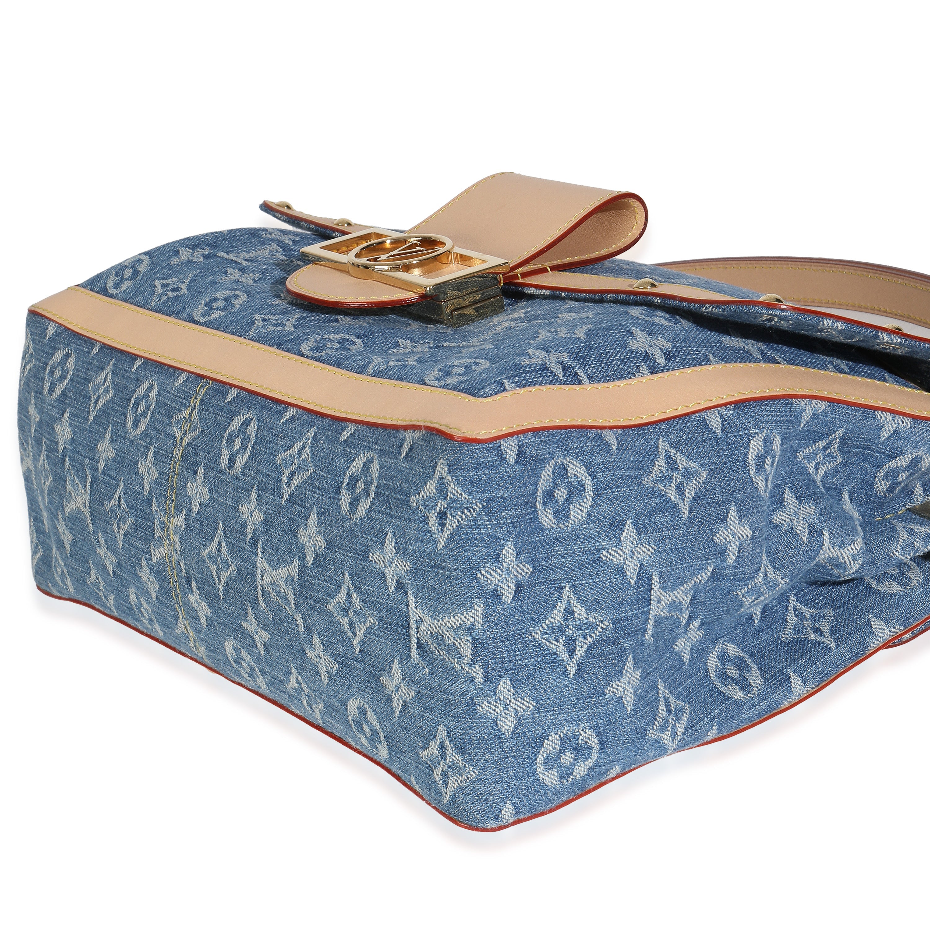 Louis Vuitton Blue Monogram Denim Dauphine Soft GM