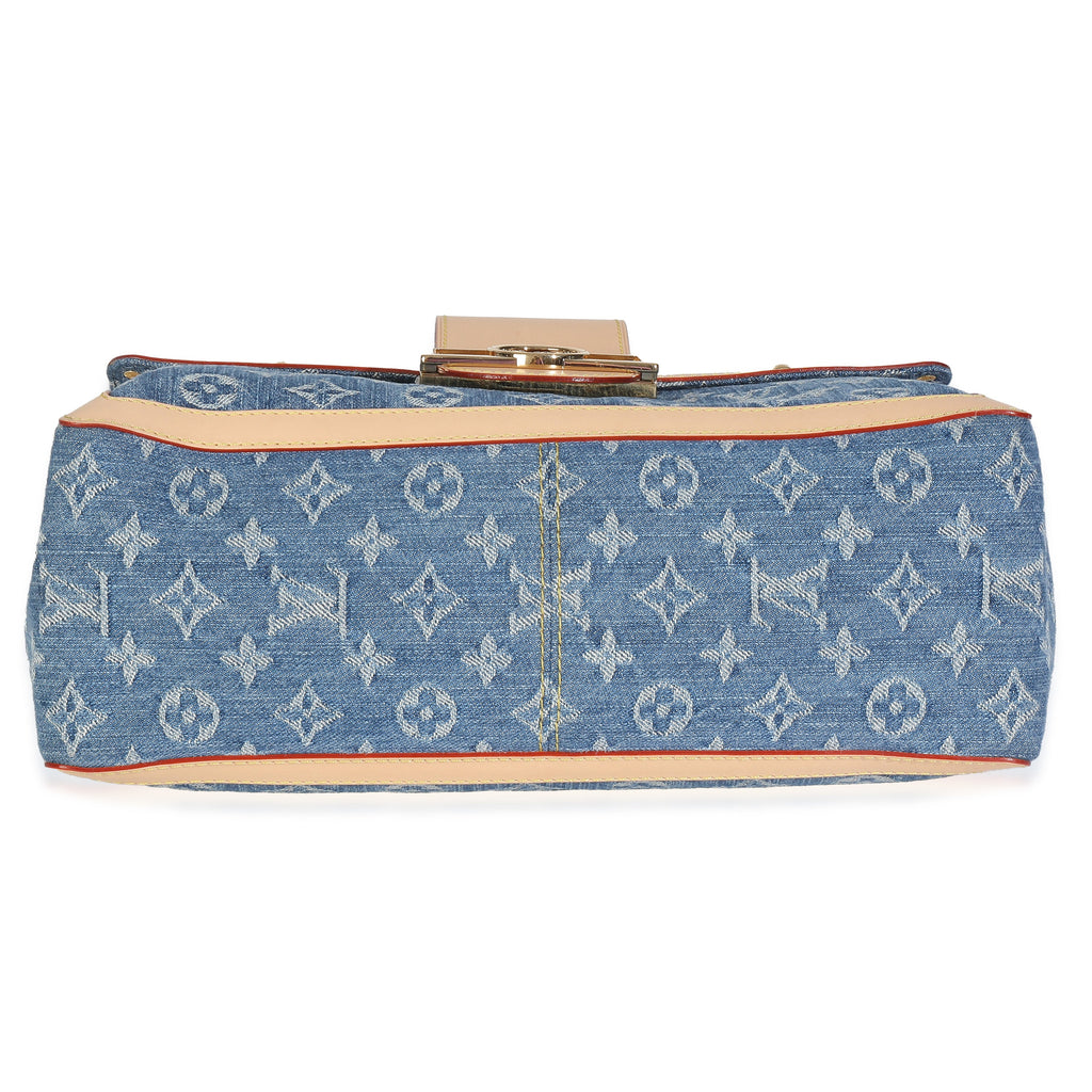 Louis Vuitton Blue Monogram Denim Dauphine Soft GM